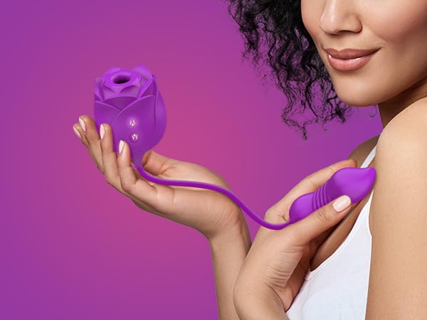 Dildo Vibrator Women Sex Toys - MOOLIGIRL APP Control Rose Sucking Vibrater & Vibrating & Thrusting Dildos for Clit Nipple G Spot Anal Stimulation, 10 Modes Tongue Sucker Adult Toy for Couples Games