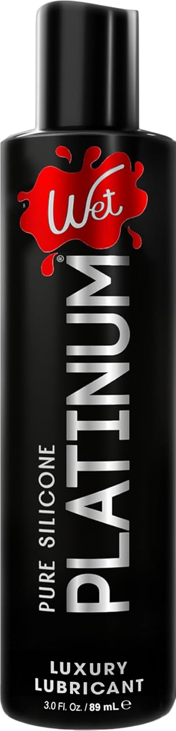 Wet Platinum Silicone-Based Personal Lubricant | Ultra Smooth, Super Slick, Hypoallergenic, Long-Lasting Performance, Waterproof Formula| Lube for Men, Women & Couples, 4.2 fl oz