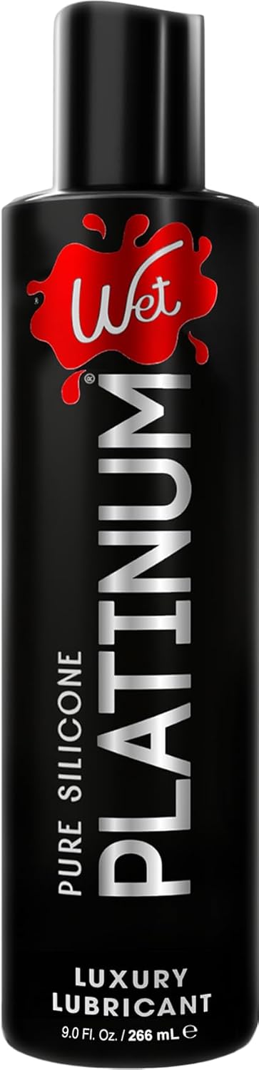 Wet Platinum Silicone-Based Personal Lubricant | Ultra Smooth, Super Slick, Hypoallergenic, Long-Lasting Performance, Waterproof Formula| Lube for Men, Women & Couples, 4.2 fl oz