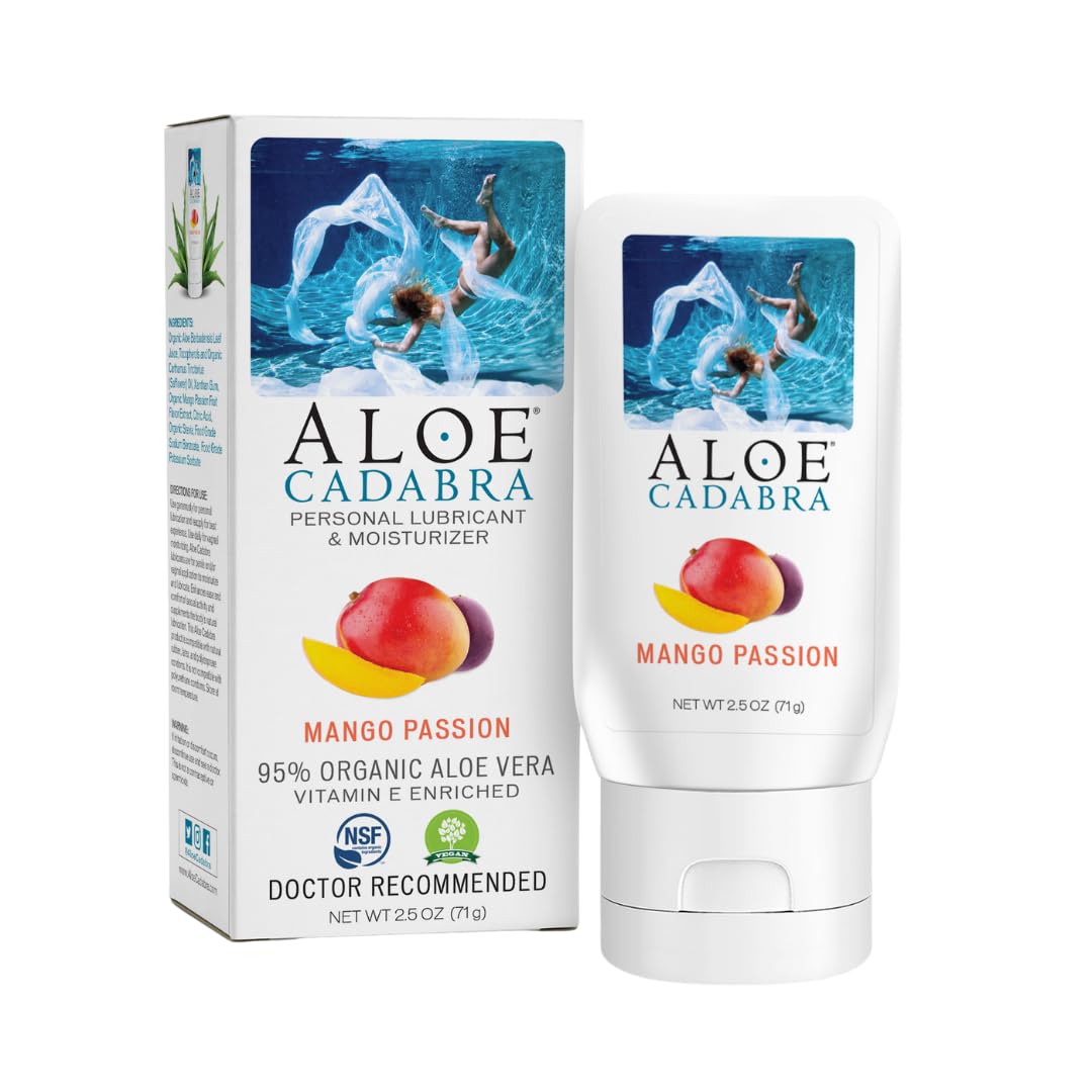 Aloe Cadabra Natural Water Based Vaginal Moisturizer, Organic Aloe Non-Staining, pH Balanced (Unscented 2.5 Ounces, 1 Pack)