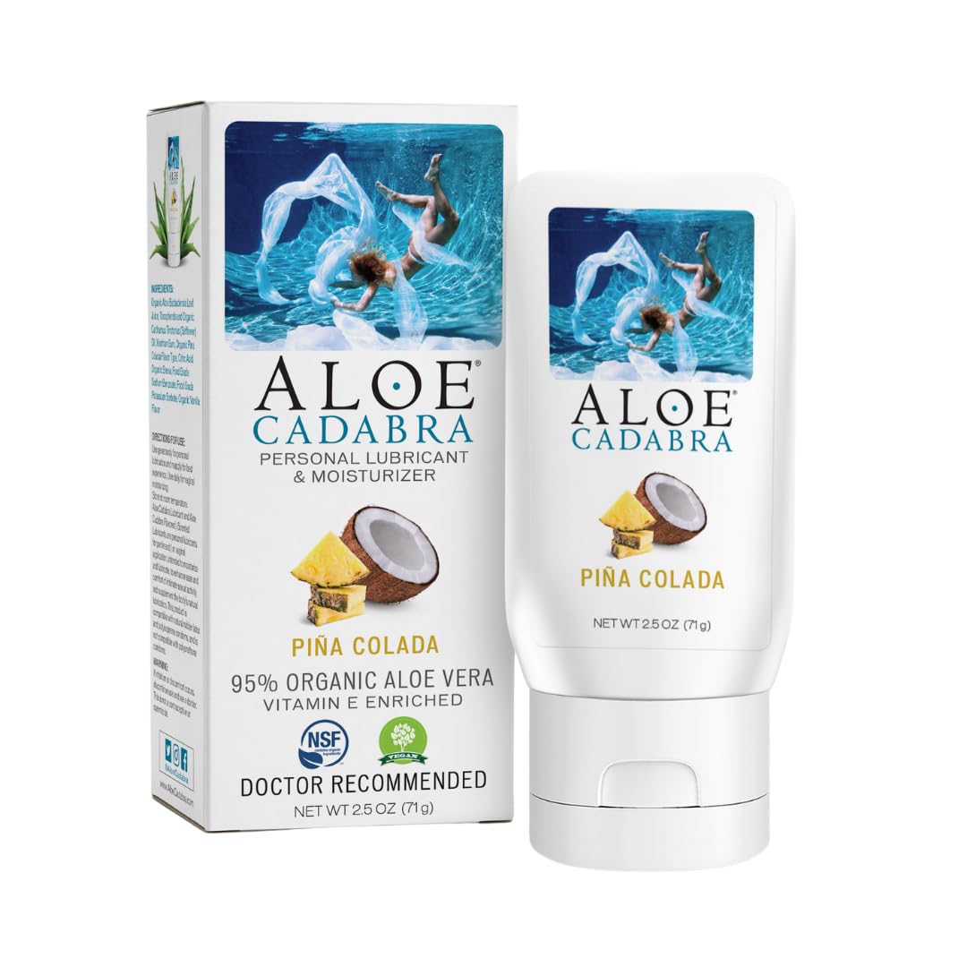 Aloe Cadabra Natural Water Based Vaginal Moisturizer, Organic Aloe Non-Staining, pH Balanced (Unscented 2.5 Ounces, 1 Pack)