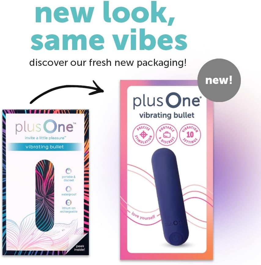 plusOne Bullet Vibrator for Women, Mini Vibrator Made of Body-Safe Silicone, Fully Waterproof, USB Rechargeable, Sex Toy Personal Massager with 10 Vibration Settings, Purple