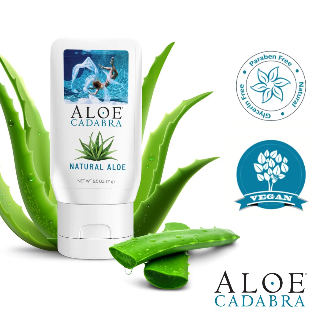Aloe Cadabra Natural Water Based Vaginal Moisturizer, Organic Aloe Non-Staining, pH Balanced (Unscented 2.5 Ounces, 1 Pack)