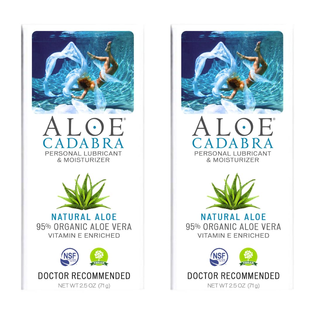 Aloe Cadabra Natural Water Based Vaginal Moisturizer, Organic Aloe Non-Staining, pH Balanced (Unscented 2.5 Ounces, 1 Pack)