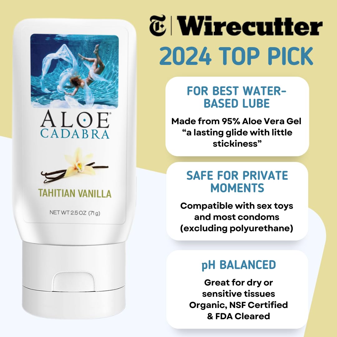 Aloe Cadabra Natural Water Based Vaginal Moisturizer, Organic Aloe Non-Staining, pH Balanced (Unscented 2.5 Ounces, 1 Pack)
