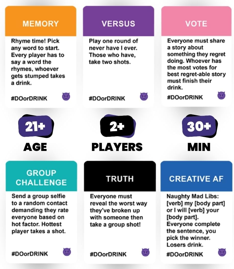 Do or Drink Naughty Edition - The Adult Drinking Game for Spicy Situations - Fun Party Games for Adults with 250 Cards - Great for Game Night, Pre Games, After Parties, and More