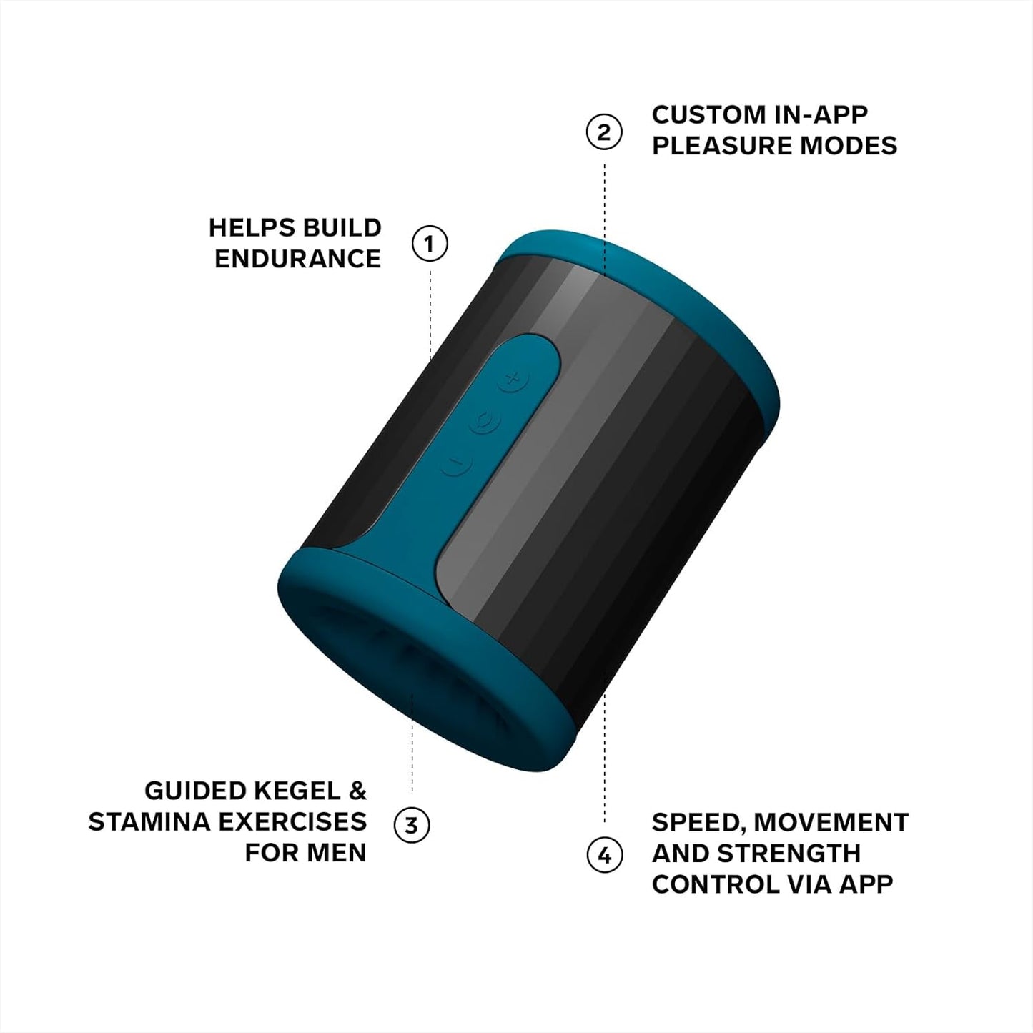 LELO F2S Stamina Trainer & Stroker With 14 Pleasure Settings, App and an AI Mode, Male Masturbator Sex Toy for Men, Male Sex Toy, Hands Free Masturbators, Penis Pump, Blowjob Adult Toys Vibrator, Teal