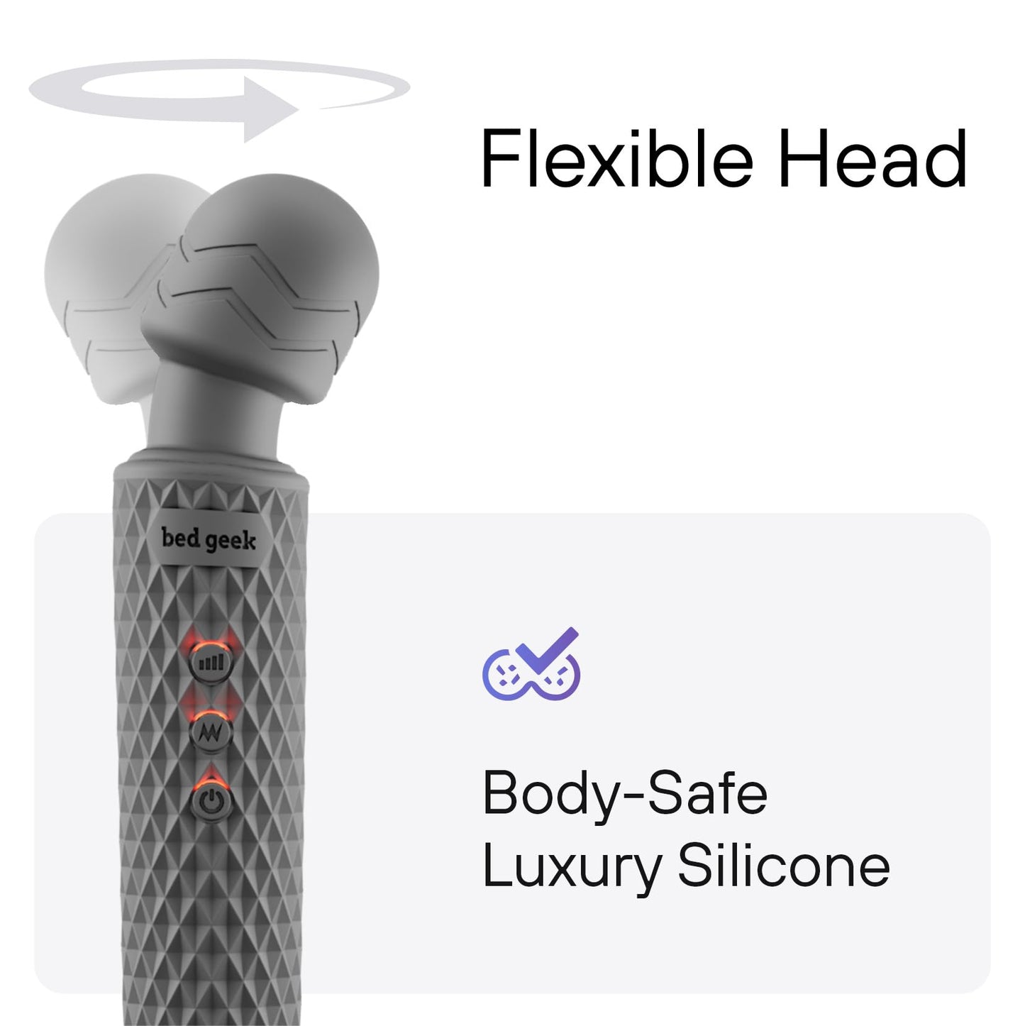 Handheld Cordless Personal Wand Massager – Waterproof, USB Rechargeable, 20 Vibration Patterns, 8 Speeds, Memory Feature, Skin-Soft Silicone for Ultimate Relaxation Tool (Purple)