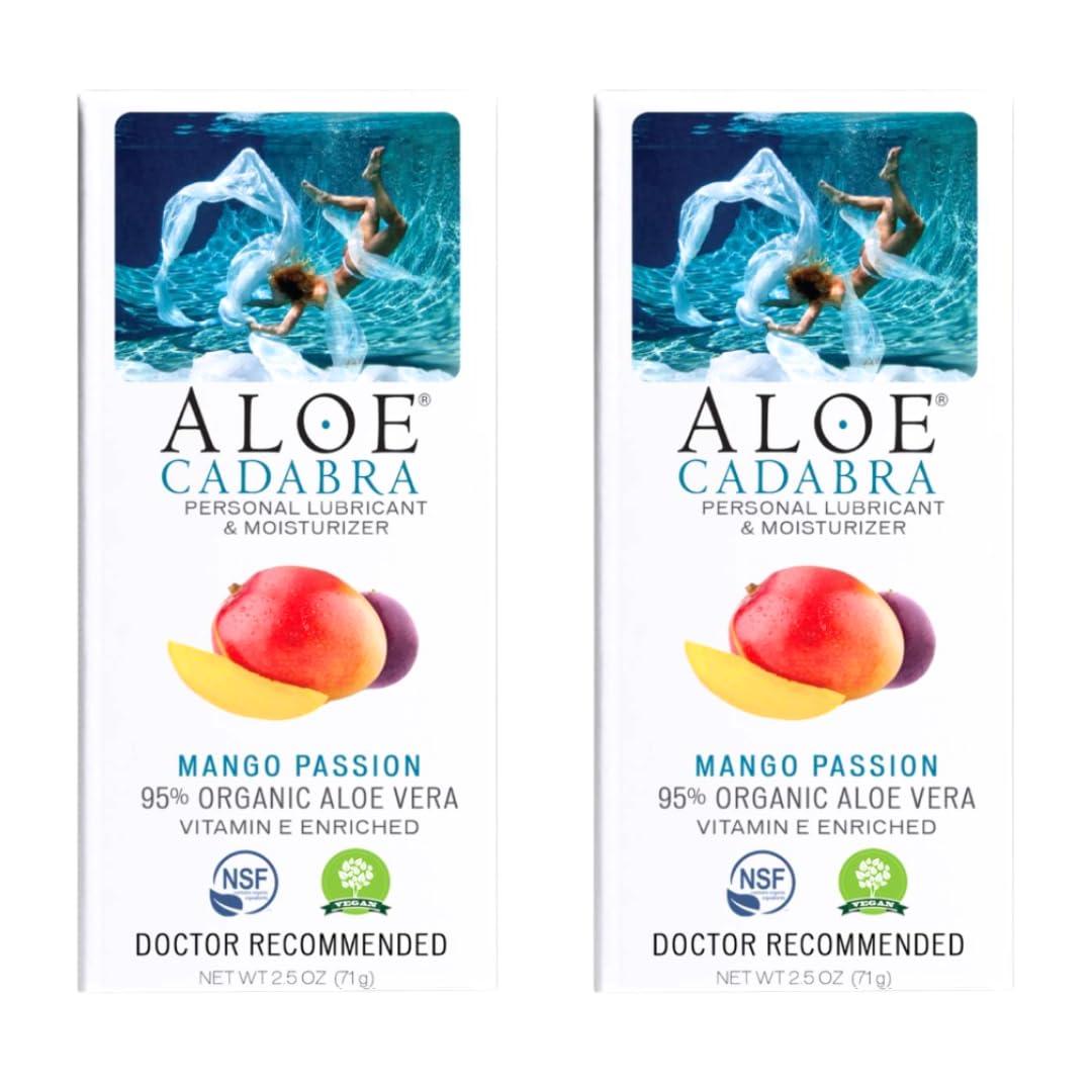 Aloe Cadabra Natural Water Based Vaginal Moisturizer, Organic Aloe Non-Staining, pH Balanced (Unscented 2.5 Ounces, 1 Pack)