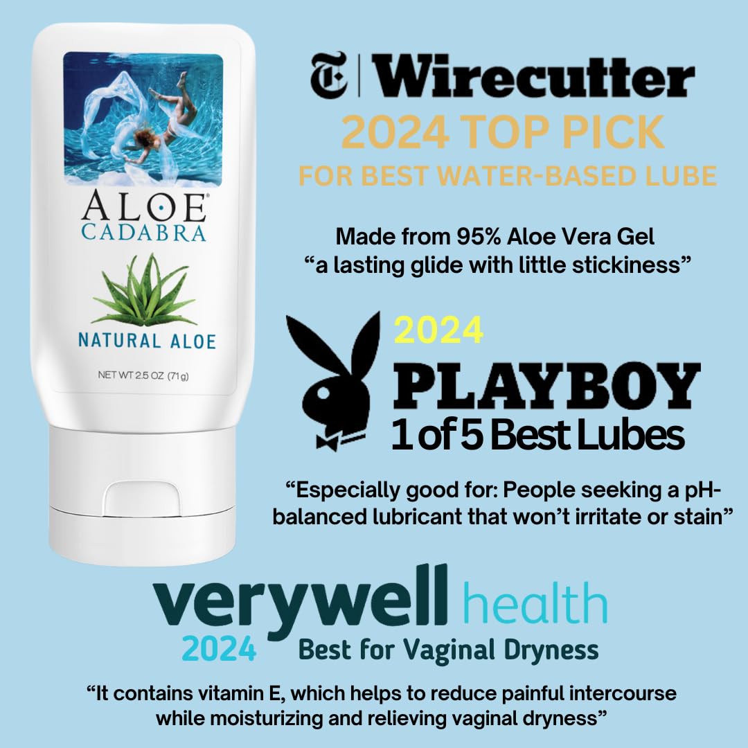 Aloe Cadabra Natural Water Based Vaginal Moisturizer, Organic Aloe Non-Staining, pH Balanced (Unscented 2.5 Ounces, 1 Pack)