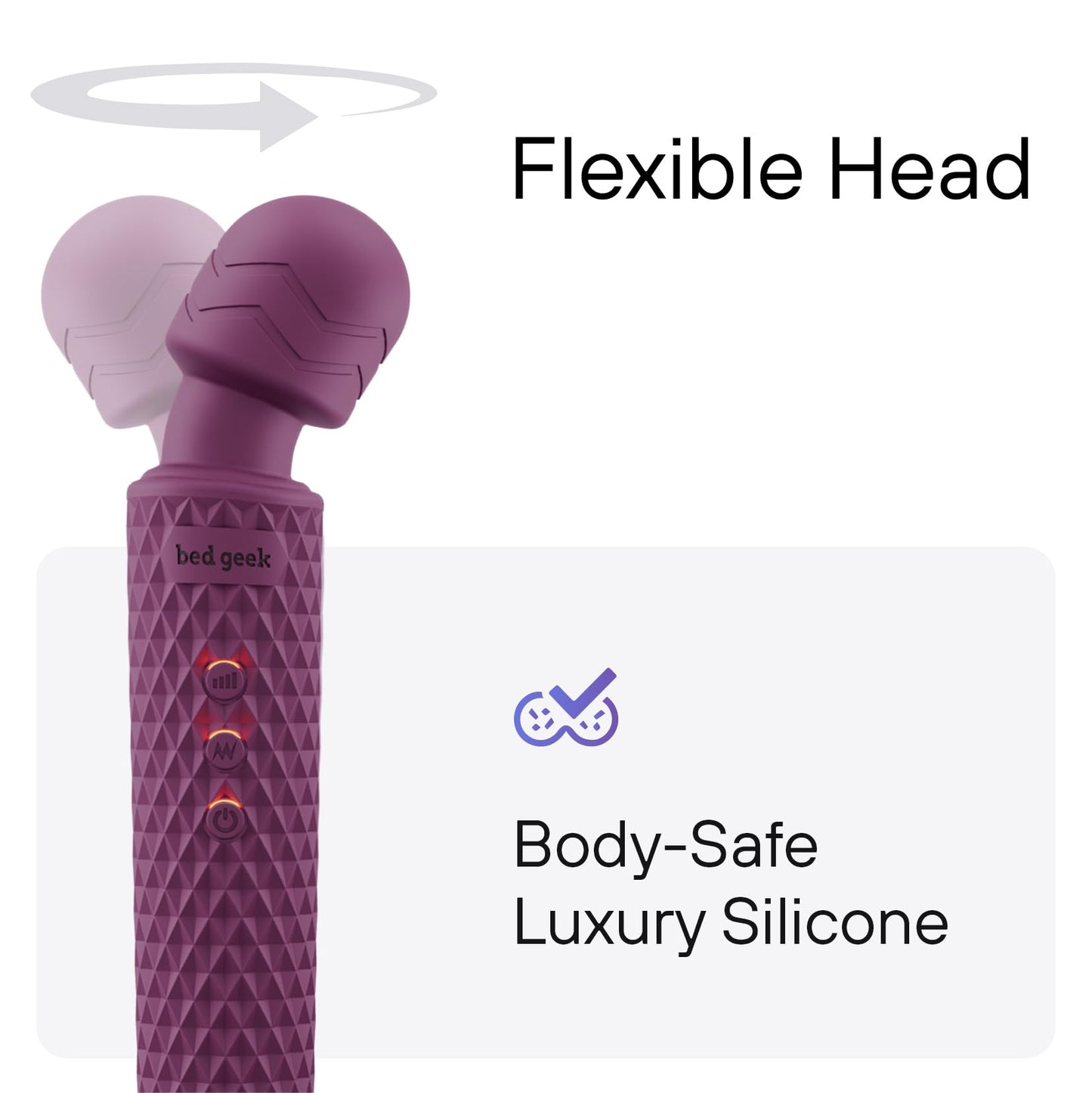 Handheld Cordless Personal Wand Massager – Waterproof, USB Rechargeable, 20 Vibration Patterns, 8 Speeds, Memory Feature, Skin-Soft Silicone for Ultimate Relaxation Tool (Purple)