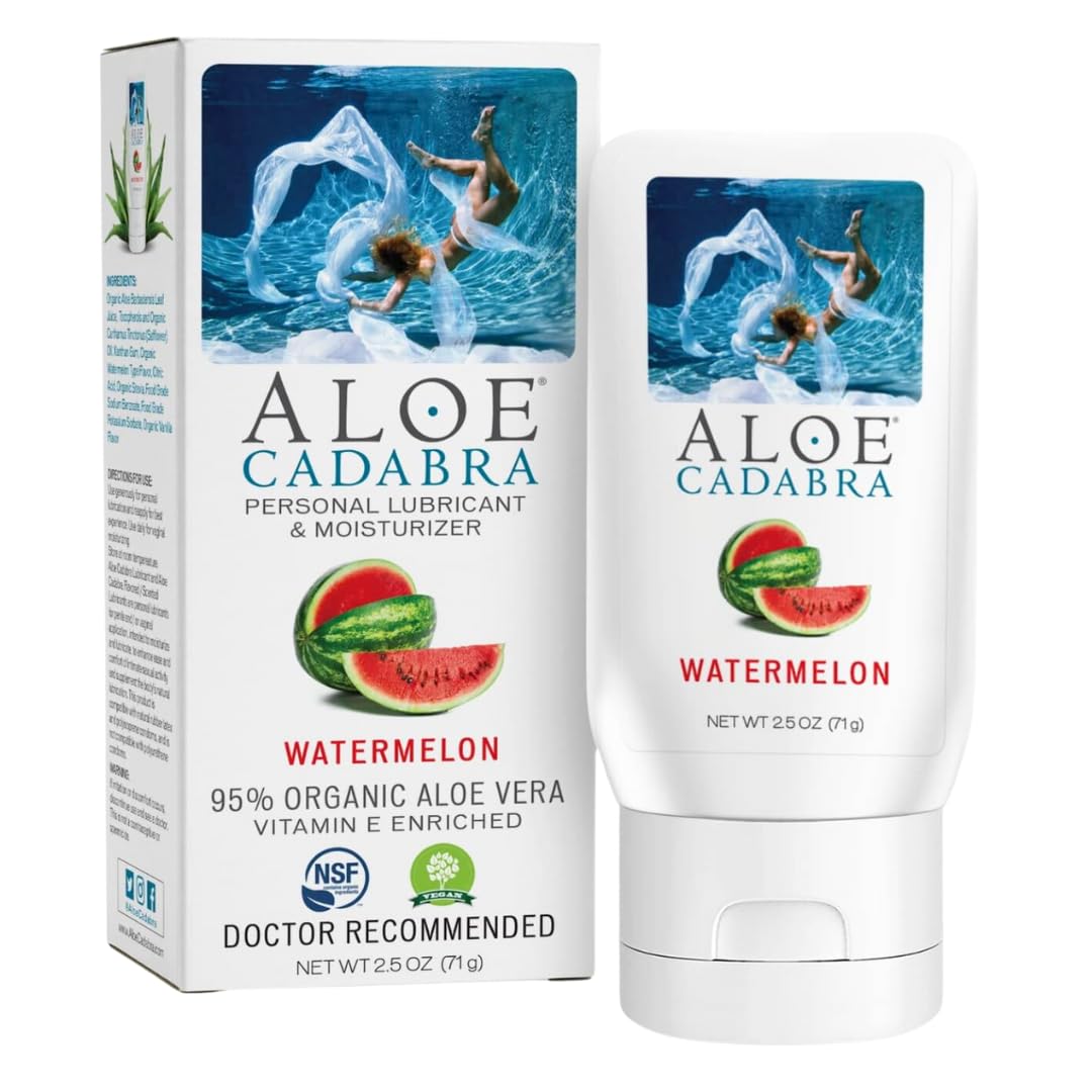 Aloe Cadabra Natural Water Based Vaginal Moisturizer, Organic Aloe Non-Staining, pH Balanced (Unscented 2.5 Ounces, 1 Pack)