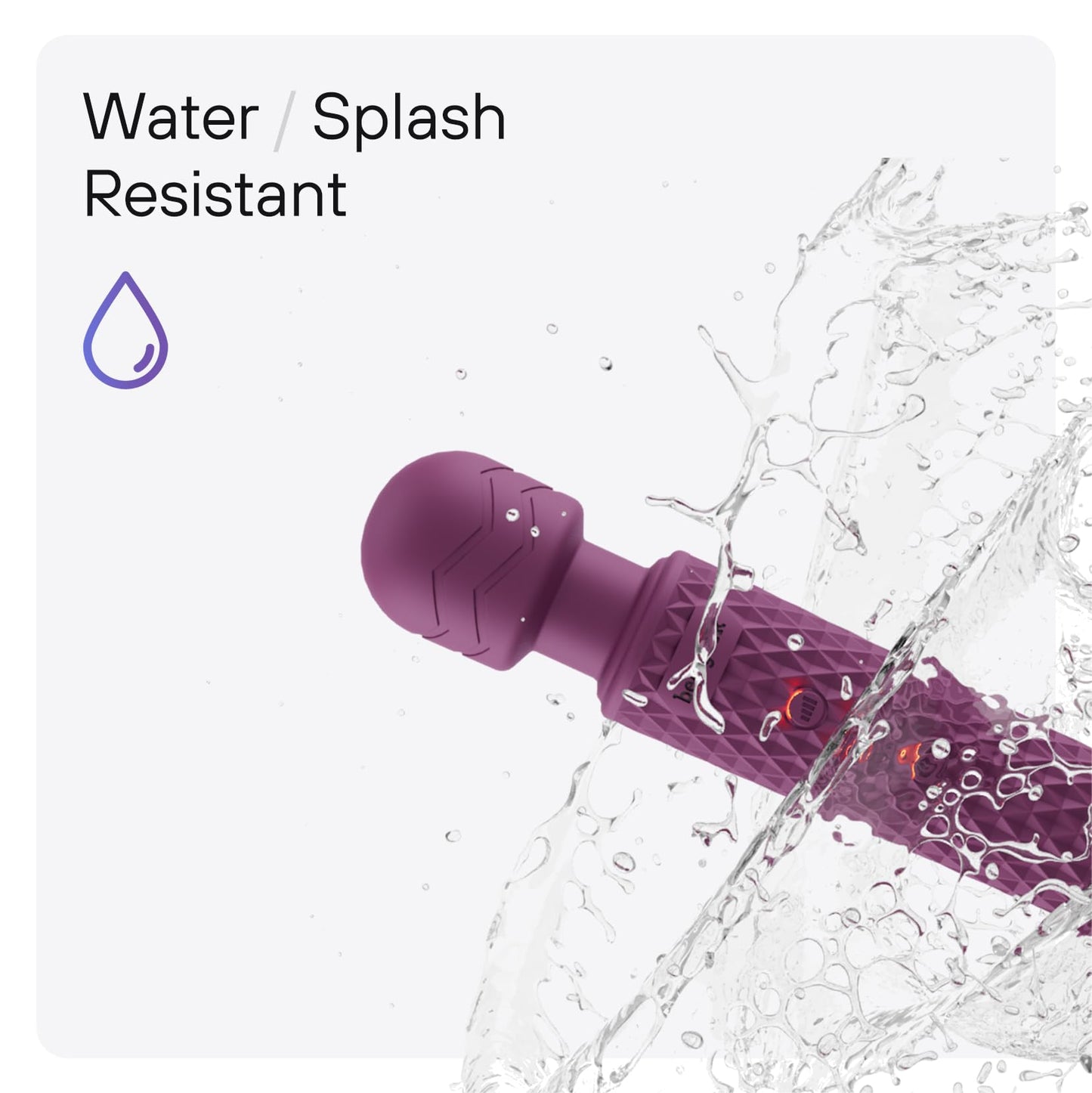 Handheld Cordless Personal Wand Massager – Waterproof, USB Rechargeable, 20 Vibration Patterns, 8 Speeds, Memory Feature, Skin-Soft Silicone for Ultimate Relaxation Tool (Purple)