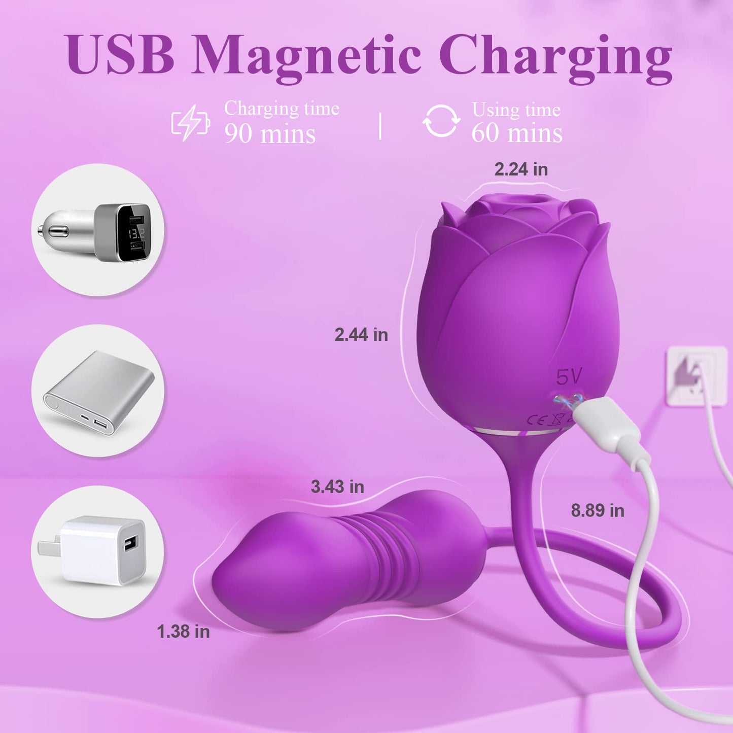 Dildo Vibrator Women Sex Toys - MOOLIGIRL APP Control Rose Sucking Vibrater & Vibrating & Thrusting Dildos for Clit Nipple G Spot Anal Stimulation, 10 Modes Tongue Sucker Adult Toy for Couples Games