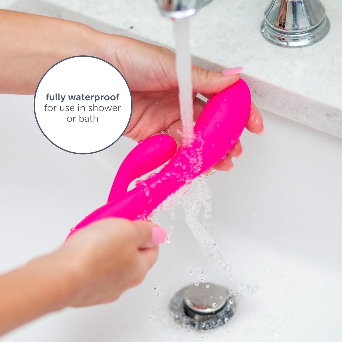 plusOne Dual Rabbit Vibrator Personal Massager, 10 Vibration Settings, Body-Safe Silicone, Waterproof, USB Rechargeable, Sex Toy for Women and Men