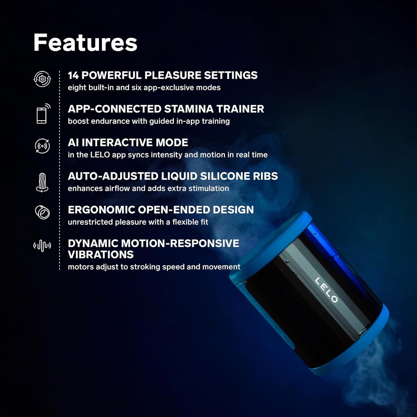 LELO F2S Stamina Trainer & Stroker With 14 Pleasure Settings, App and an AI Mode, Male Masturbator Sex Toy for Men, Male Sex Toy, Hands Free Masturbators, Penis Pump, Blowjob Adult Toys Vibrator, Teal