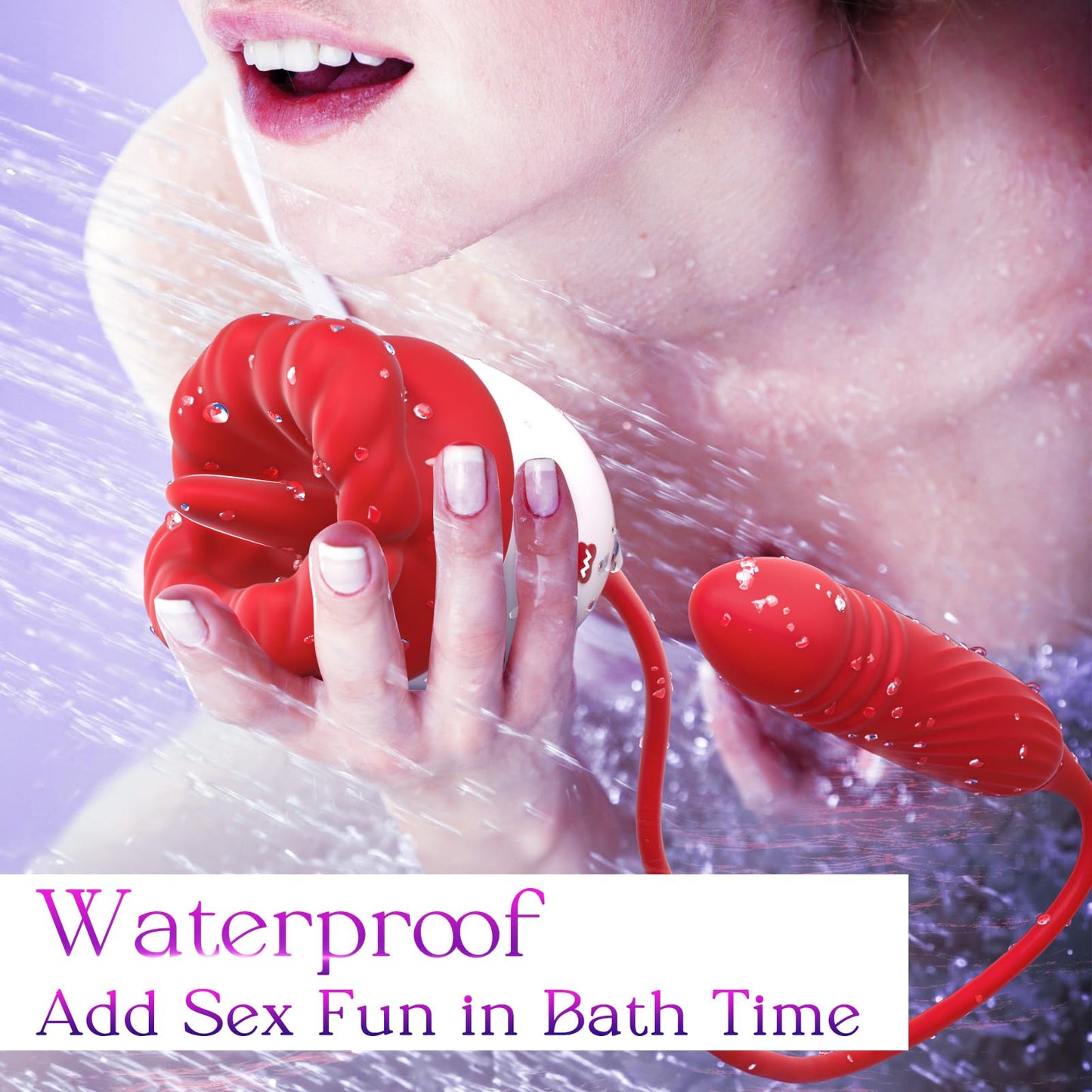 Dildo Vibrator Women Sex Toys - MOOLIGIRL APP Control Rose Sucking Vibrater & Vibrating & Thrusting Dildos for Clit Nipple G Spot Anal Stimulation, 10 Modes Tongue Sucker Adult Toy for Couples Games