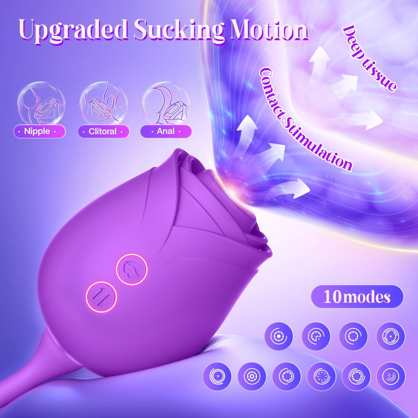 Dildo Vibrator Women Sex Toys - MOOLIGIRL APP Control Rose Sucking Vibrater & Vibrating & Thrusting Dildos for Clit Nipple G Spot Anal Stimulation, 10 Modes Tongue Sucker Adult Toy for Couples Games