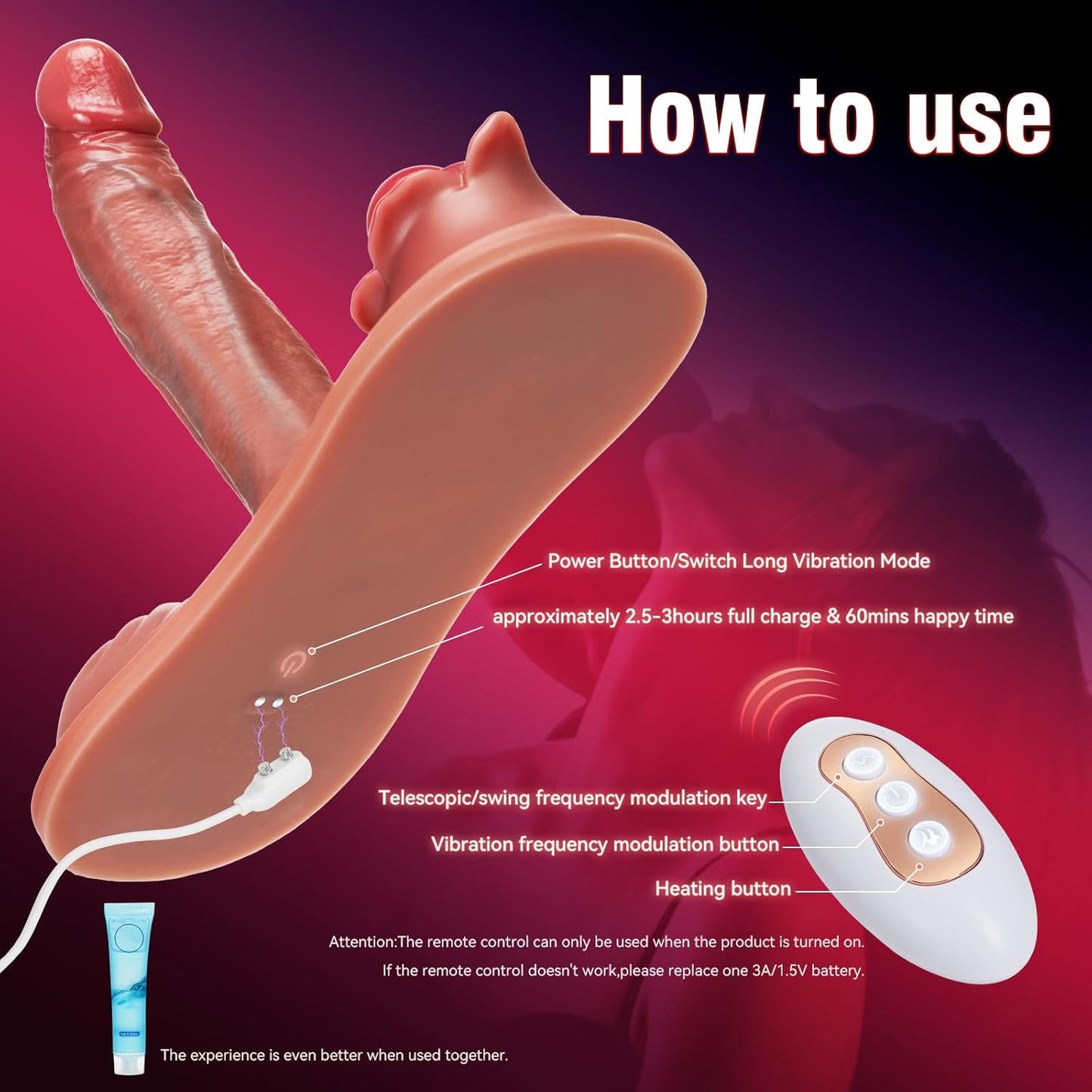 Sex Toys Thrusting Dildo Vibrator - Women Sex Toy Remote Control Vibrator with 7 Thrusting & 10 Vibrating Modes - G spot Anal Big Dildos Adjustable Strap On Pillow Adult Toy Couples Sex Toy