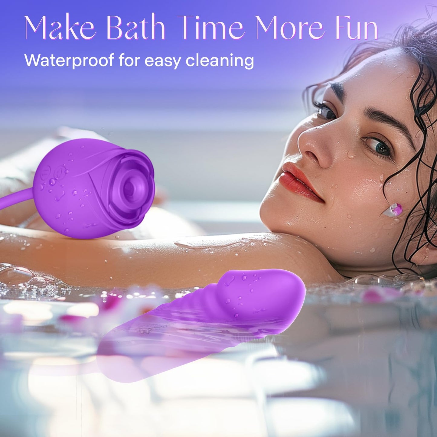 Dildo Vibrator Women Sex Toys - MOOLIGIRL APP Control Rose Sucking Vibrater & Vibrating & Thrusting Dildos for Clit Nipple G Spot Anal Stimulation, 10 Modes Tongue Sucker Adult Toy for Couples Games