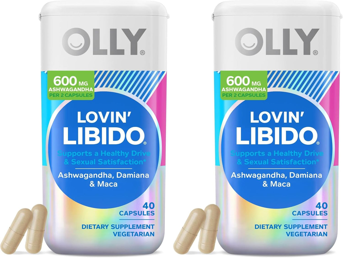 OLLY Lovin Libido Capsules, Boost Desire With Ashwagandha, Maca & Damiana, Vegetarian, Supplement for Women, 20 Day Supply - 40 Count
