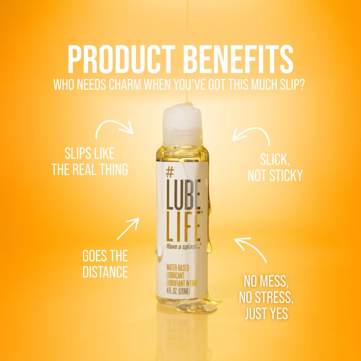 LubeLife Water-Based Lube – Personal Lubricant for Men, Women & Couples, Travel Size, Non-Staining, Easy Clean-Up, Toy-Safe, 8 Fl Oz