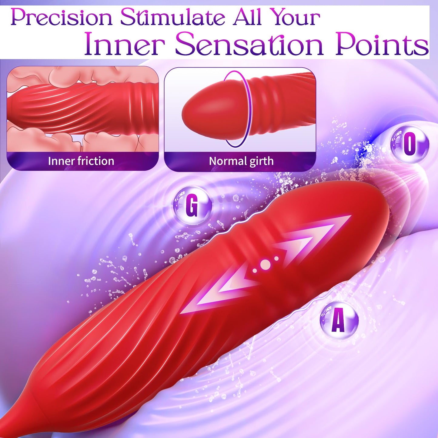 Dildo Vibrator Women Sex Toys - MOOLIGIRL APP Control Rose Sucking Vibrater & Vibrating & Thrusting Dildos for Clit Nipple G Spot Anal Stimulation, 10 Modes Tongue Sucker Adult Toy for Couples Games