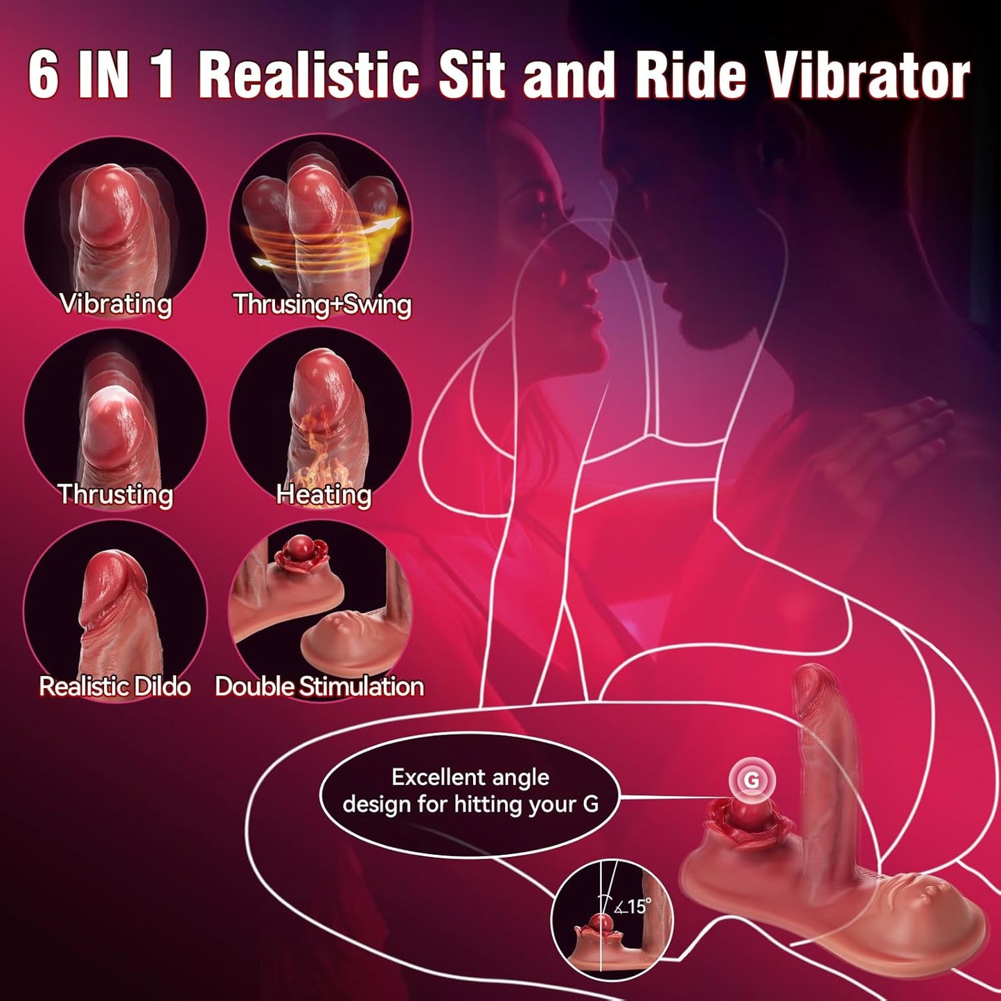 Sex Toys Thrusting Dildo Vibrator - Women Sex Toy Remote Control Vibrator with 7 Thrusting & 10 Vibrating Modes - G spot Anal Big Dildos Adjustable Strap On Pillow Adult Toy Couples Sex Toy