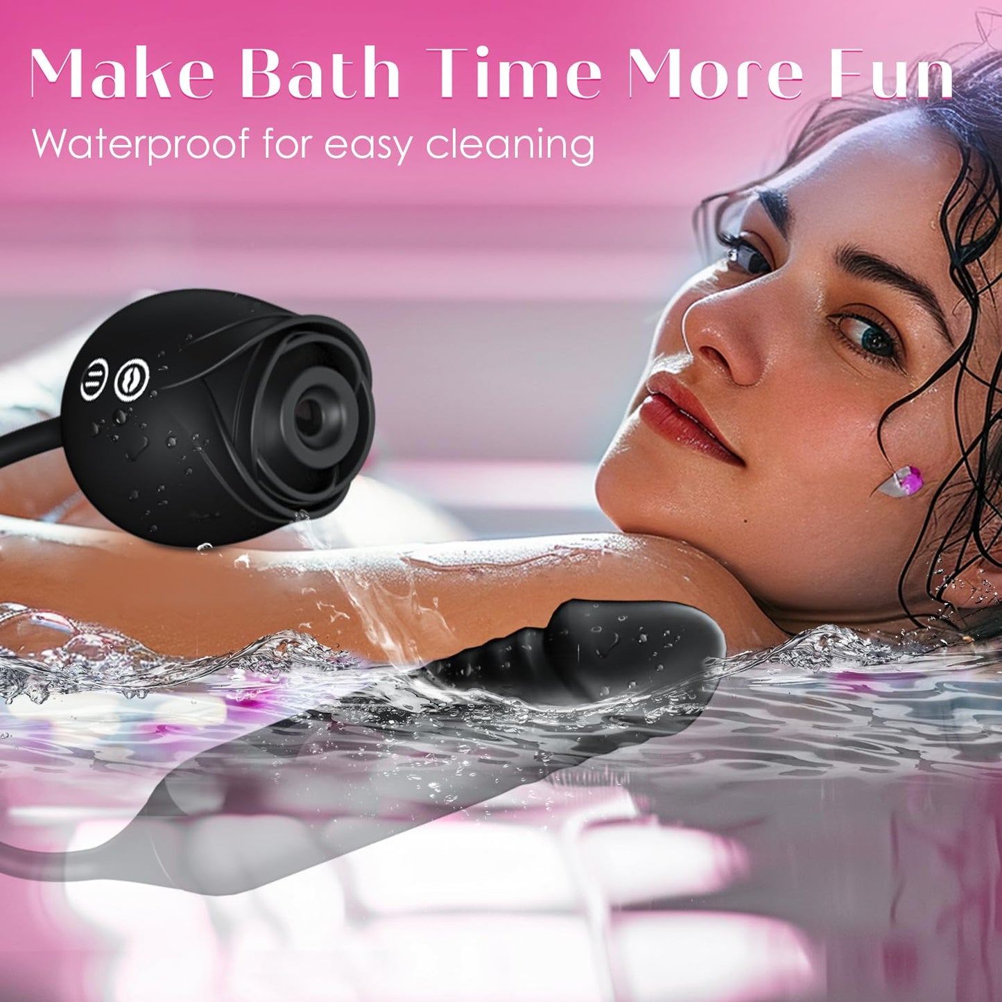 Dildo Vibrator Women Sex Toys - MOOLIGIRL APP Control Rose Sucking Vibrater & Vibrating & Thrusting Dildos for Clit Nipple G Spot Anal Stimulation, 10 Modes Tongue Sucker Adult Toy for Couples Games