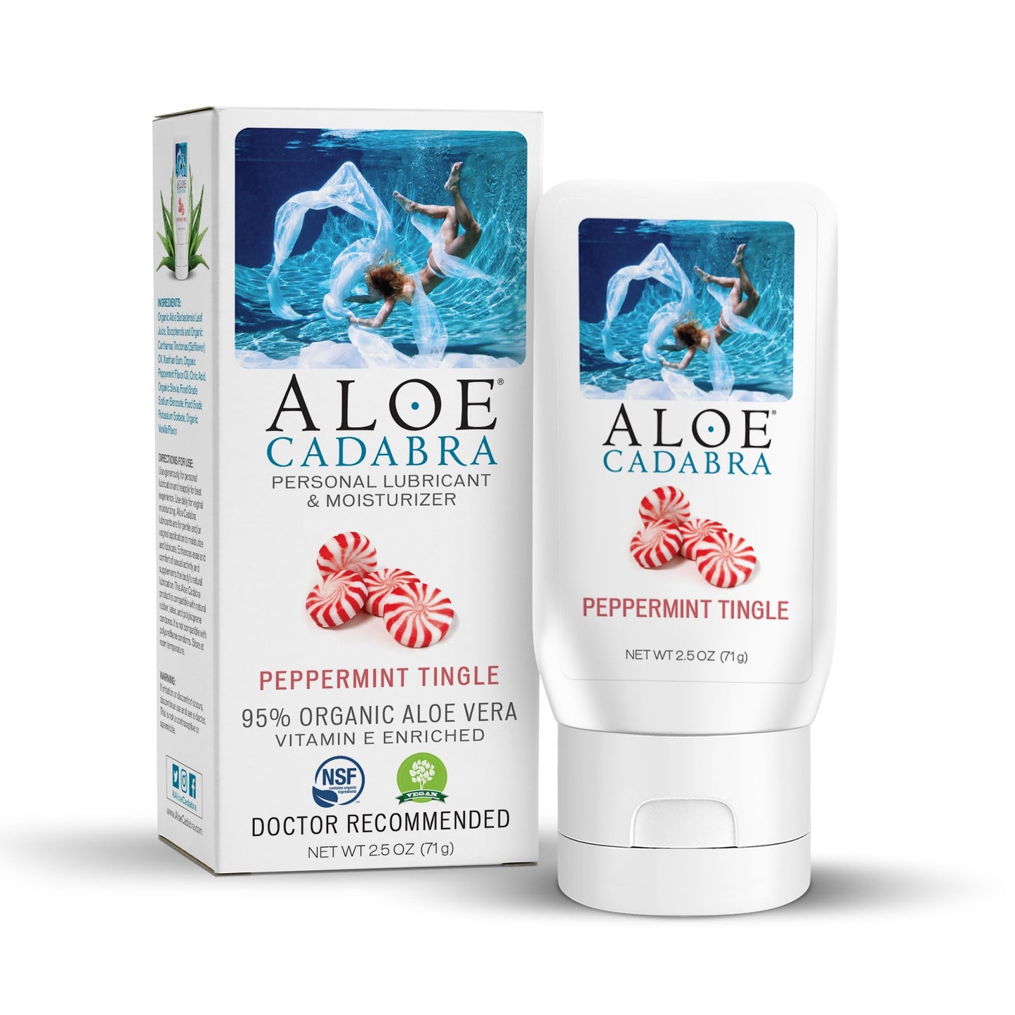 Aloe Cadabra Natural Water Based Vaginal Moisturizer, Organic Aloe Non-Staining, pH Balanced (Unscented 2.5 Ounces, 1 Pack)
