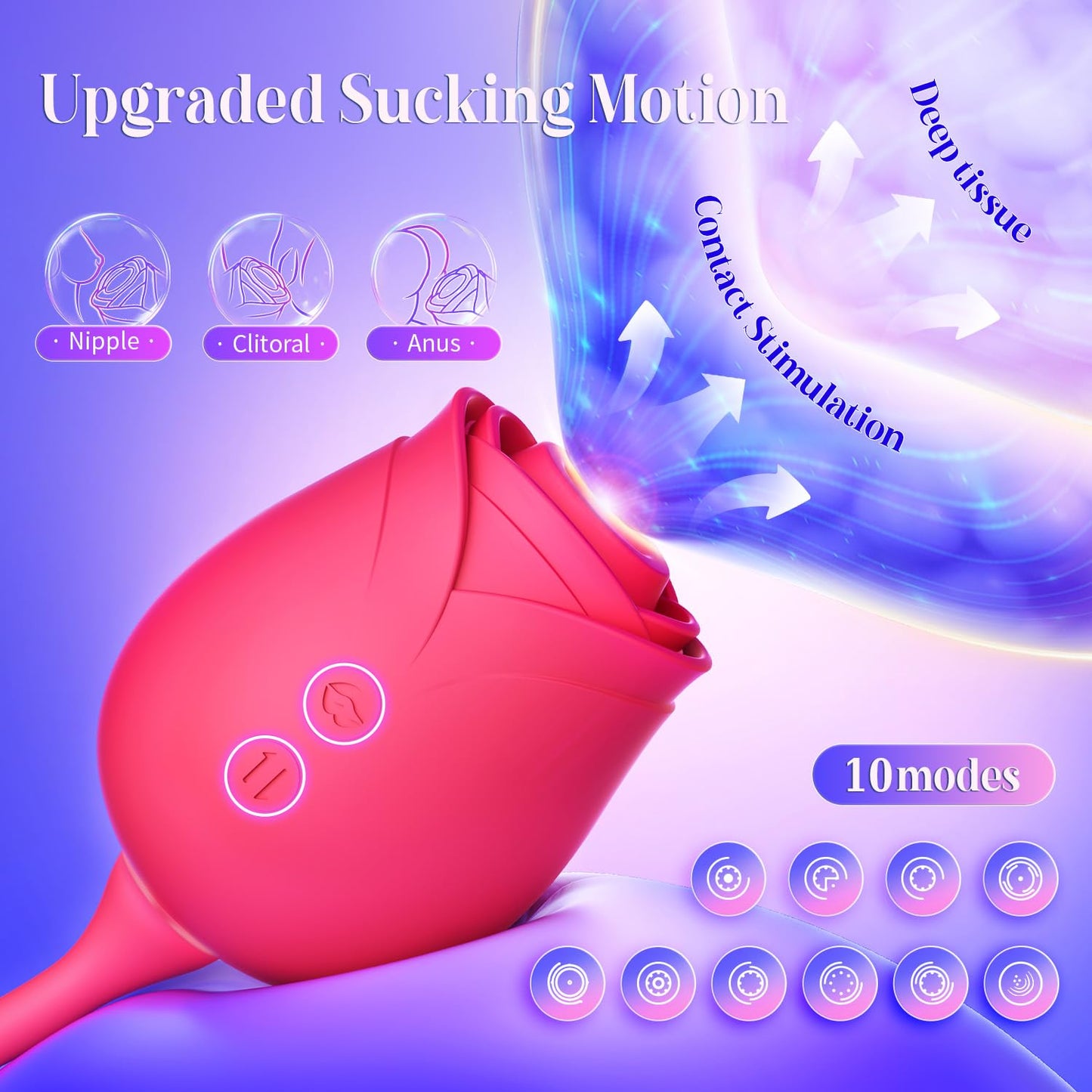 Dildo Vibrator Women Sex Toys - MOOLIGIRL APP Control Rose Sucking Vibrater & Vibrating & Thrusting Dildos for Clit Nipple G Spot Anal Stimulation, 10 Modes Tongue Sucker Adult Toy for Couples Games