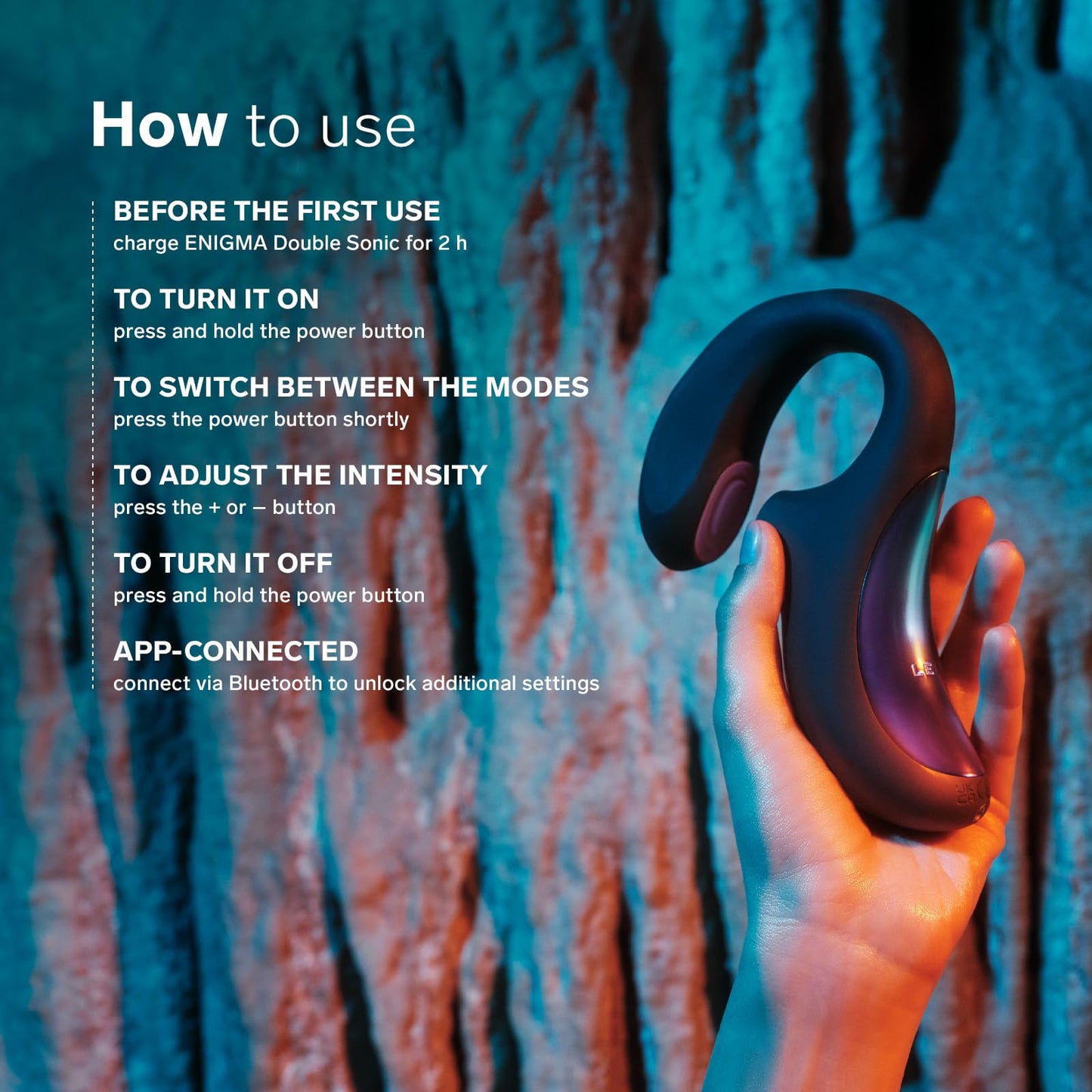 LELO Enigma Double Sonic Female Triple Stimulation Massager with Bluetooth App, 8 Pleasure Settings and 2 Extra Modes, Rabbit Sex Toy, Vaginal Vibrators, Cyber Purple
