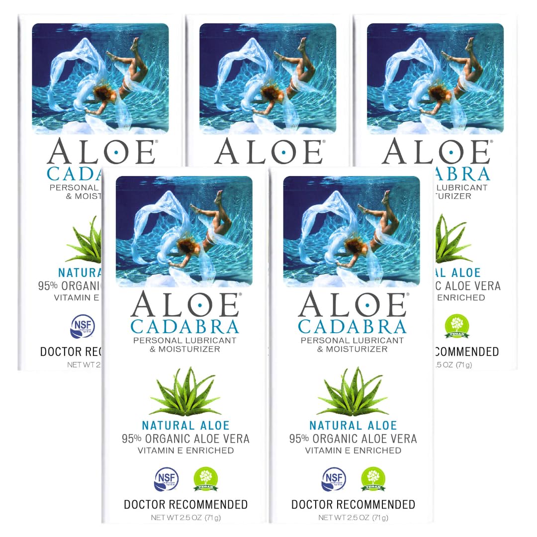 Aloe Cadabra Natural Water Based Vaginal Moisturizer, Organic Aloe Non-Staining, pH Balanced (Unscented 2.5 Ounces, 1 Pack)