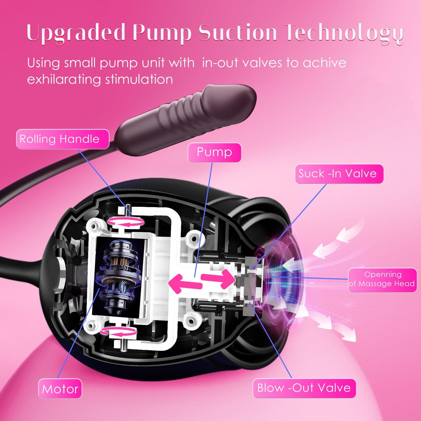 Dildo Vibrator Women Sex Toys - MOOLIGIRL APP Control Rose Sucking Vibrater & Vibrating & Thrusting Dildos for Clit Nipple G Spot Anal Stimulation, 10 Modes Tongue Sucker Adult Toy for Couples Games