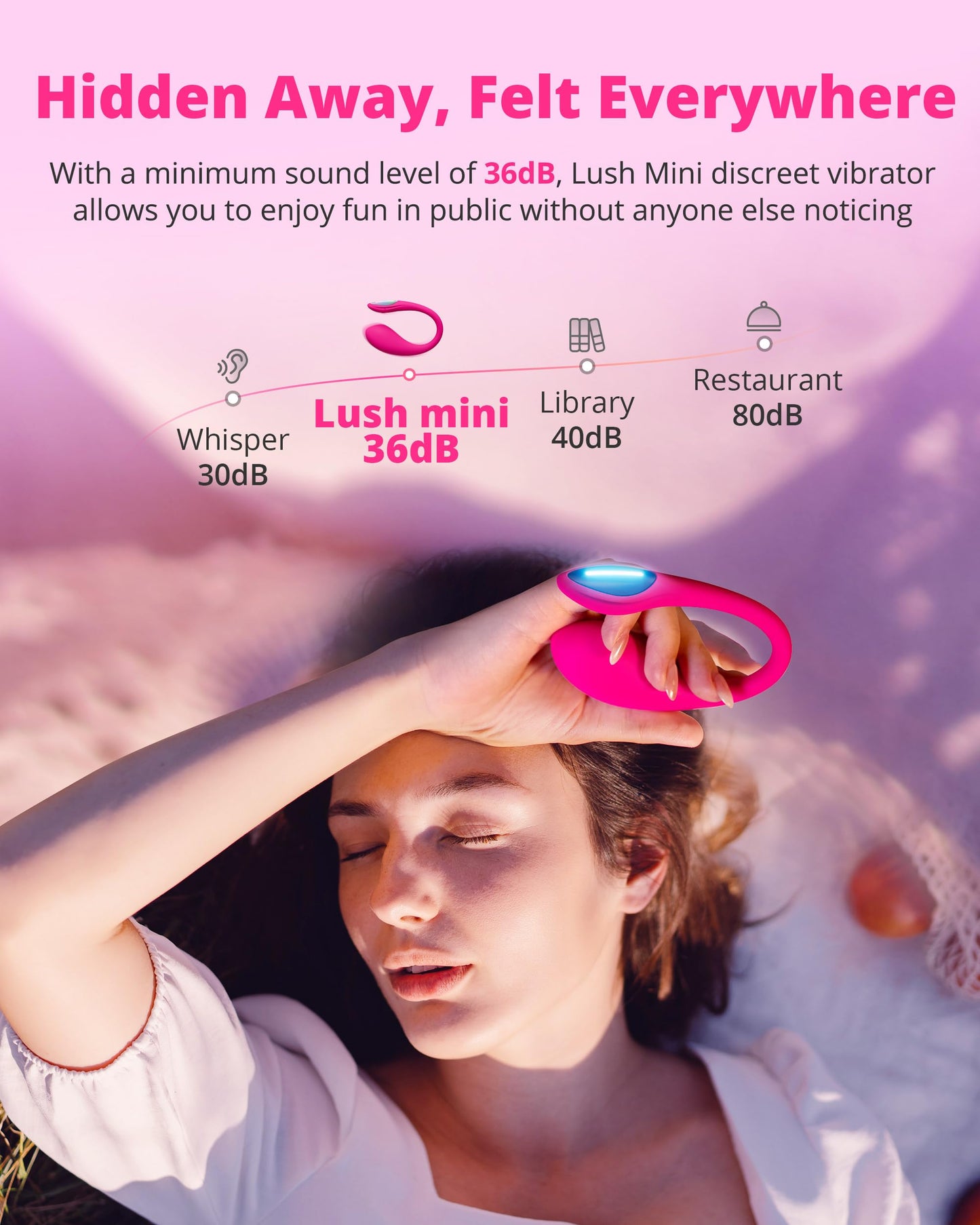 LOVENSE Lush 4 Remote Control G-spot Vibrator, Wearable Long Distance Adult Sex Toys & Games with LED Light, App Controlled Egg Vibrators for Women Couples, Powerful Vibration, Discreet, Waterproof