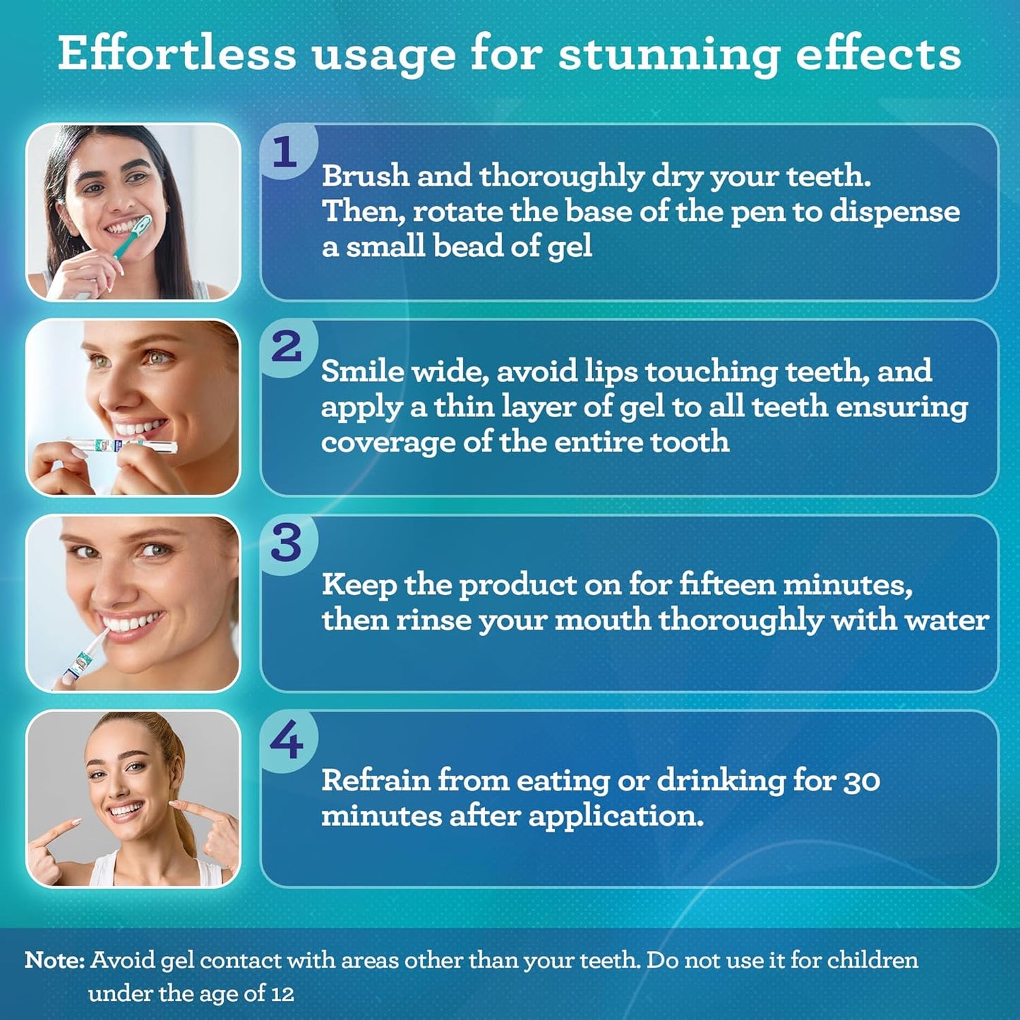 GuruNanda Teeth Whitening Pen,(0.06 fl oz)-20 Uses, Vegan & Gentle on Teeth Pro Formula - Hydrogen Peroxide Whitening Gel Pen, Cruelty-free, Mint Flavor