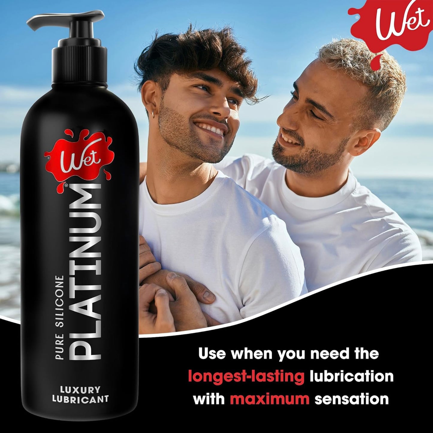 Wet Platinum Silicone-Based Personal Lubricant | Ultra Smooth, Super Slick, Hypoallergenic, Long-Lasting Performance, Waterproof Formula| Lube for Men, Women & Couples, 4.2 fl oz