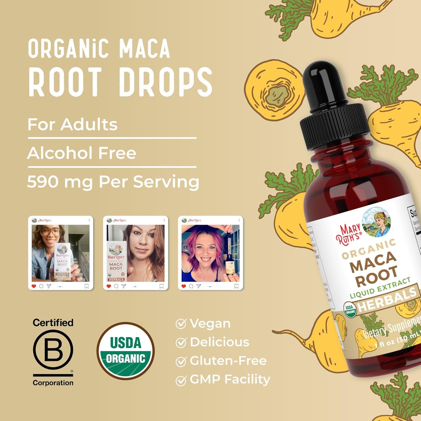 MaryRuth Organics Maca Root, 1 FZ