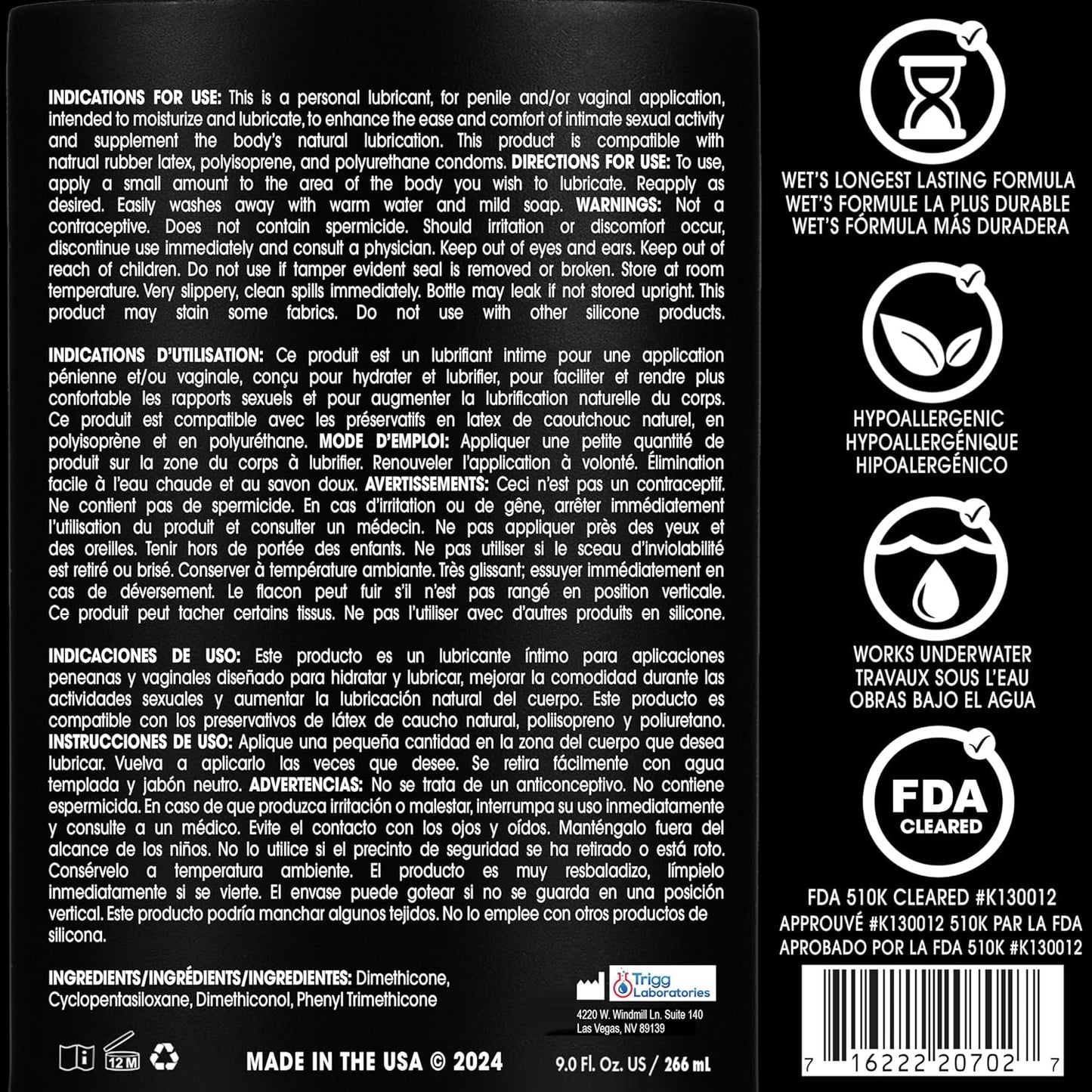 Wet Platinum Silicone-Based Personal Lubricant | Ultra Smooth, Super Slick, Hypoallergenic, Long-Lasting Performance, Waterproof Formula| Lube for Men, Women & Couples, 4.2 fl oz