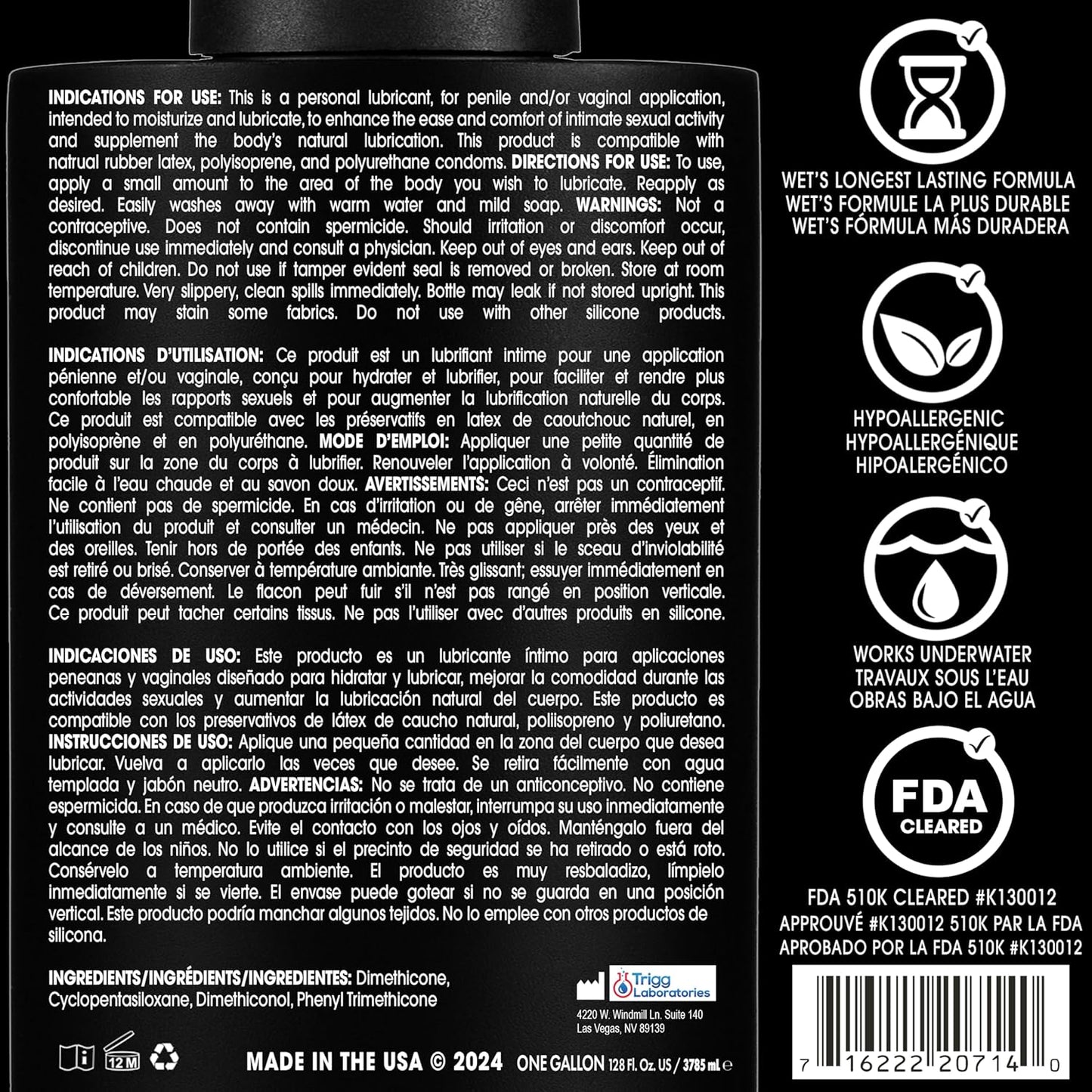 Wet Platinum Silicone-Based Personal Lubricant | Ultra Smooth, Super Slick, Hypoallergenic, Long-Lasting Performance, Waterproof Formula| Lube for Men, Women & Couples, 4.2 fl oz