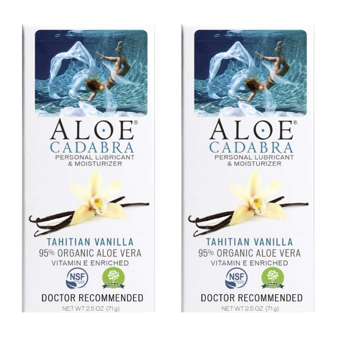 Aloe Cadabra Natural Water Based Vaginal Moisturizer, Organic Aloe Non-Staining, pH Balanced (Unscented 2.5 Ounces, 1 Pack)