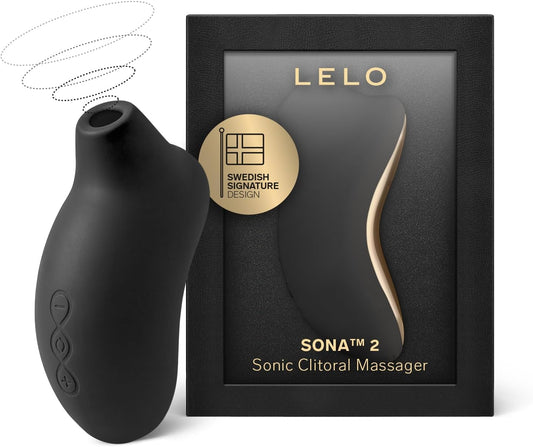 LELO SONA 2 Sonic Waves Clit Sucker, Waterproof Clit Vibrator Oral Stimulator Vibrator for Women for Deeper Satisfaction, Black