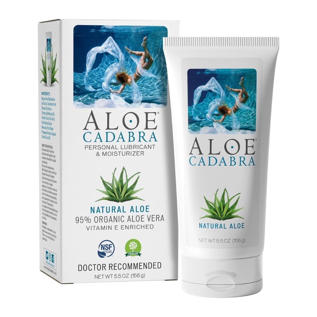 Aloe Cadabra Natural Water Based Vaginal Moisturizer, Organic Aloe Non-Staining, pH Balanced (Unscented 2.5 Ounces, 1 Pack)