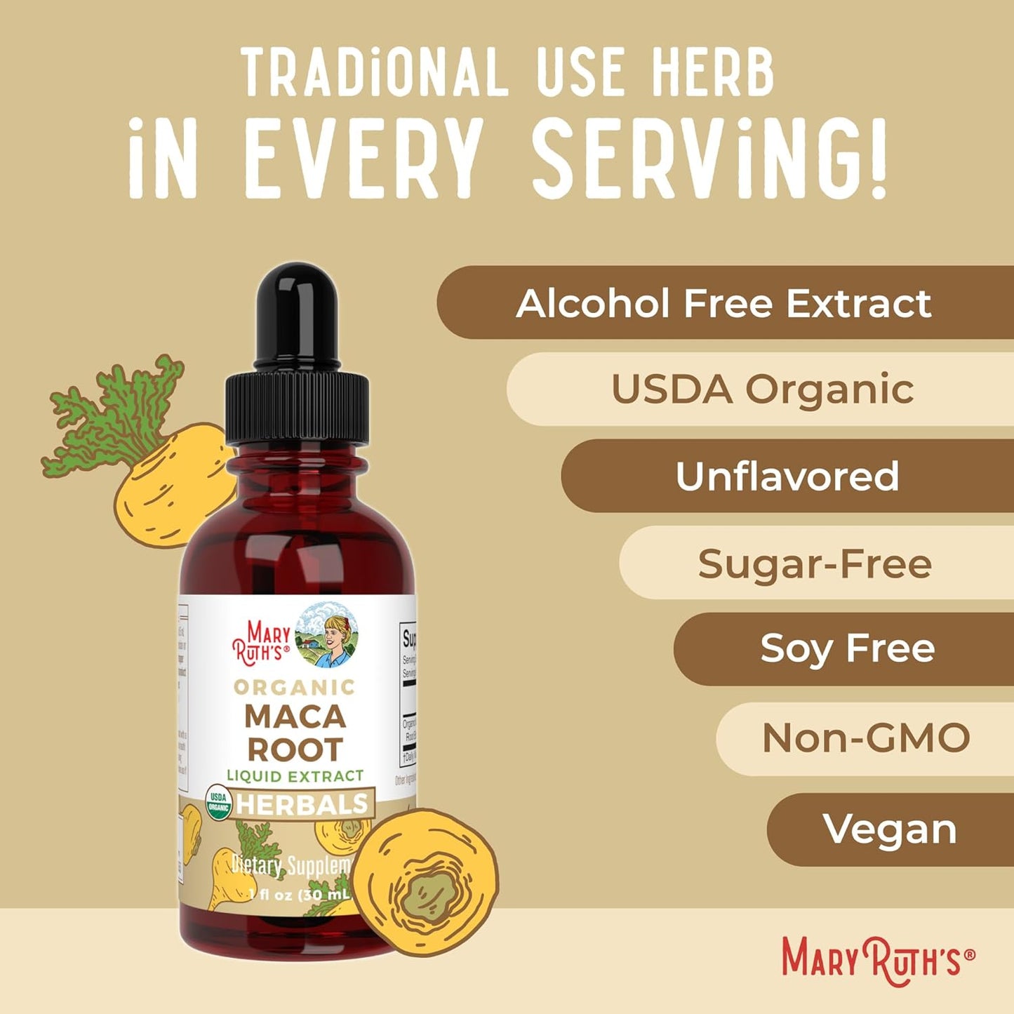 MaryRuth Organics Maca Root, 1 FZ