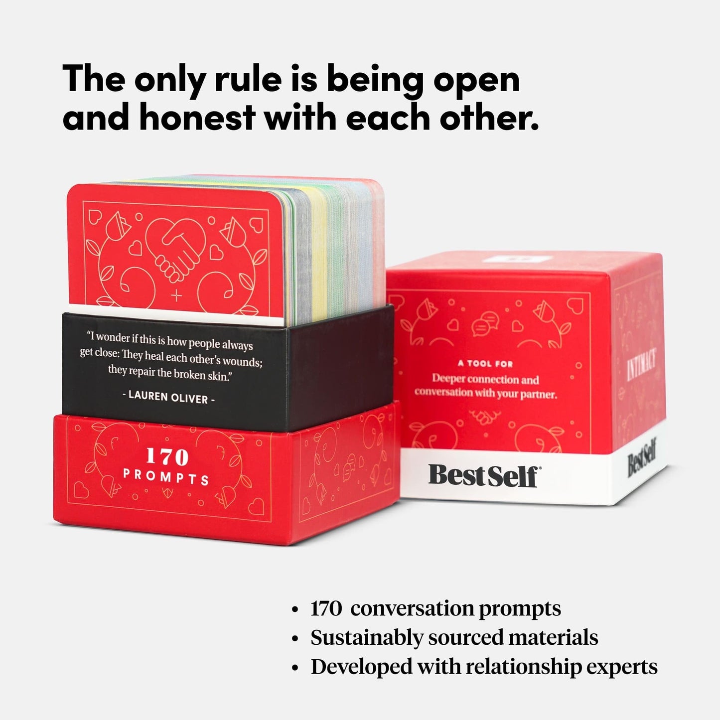 BestSelf Intimacy Deck – 170 Couples Conversation Starters, Romantic Couples Card Game, Fun Couples Game for Adults, Build Emotional Connection & Deeper Bond