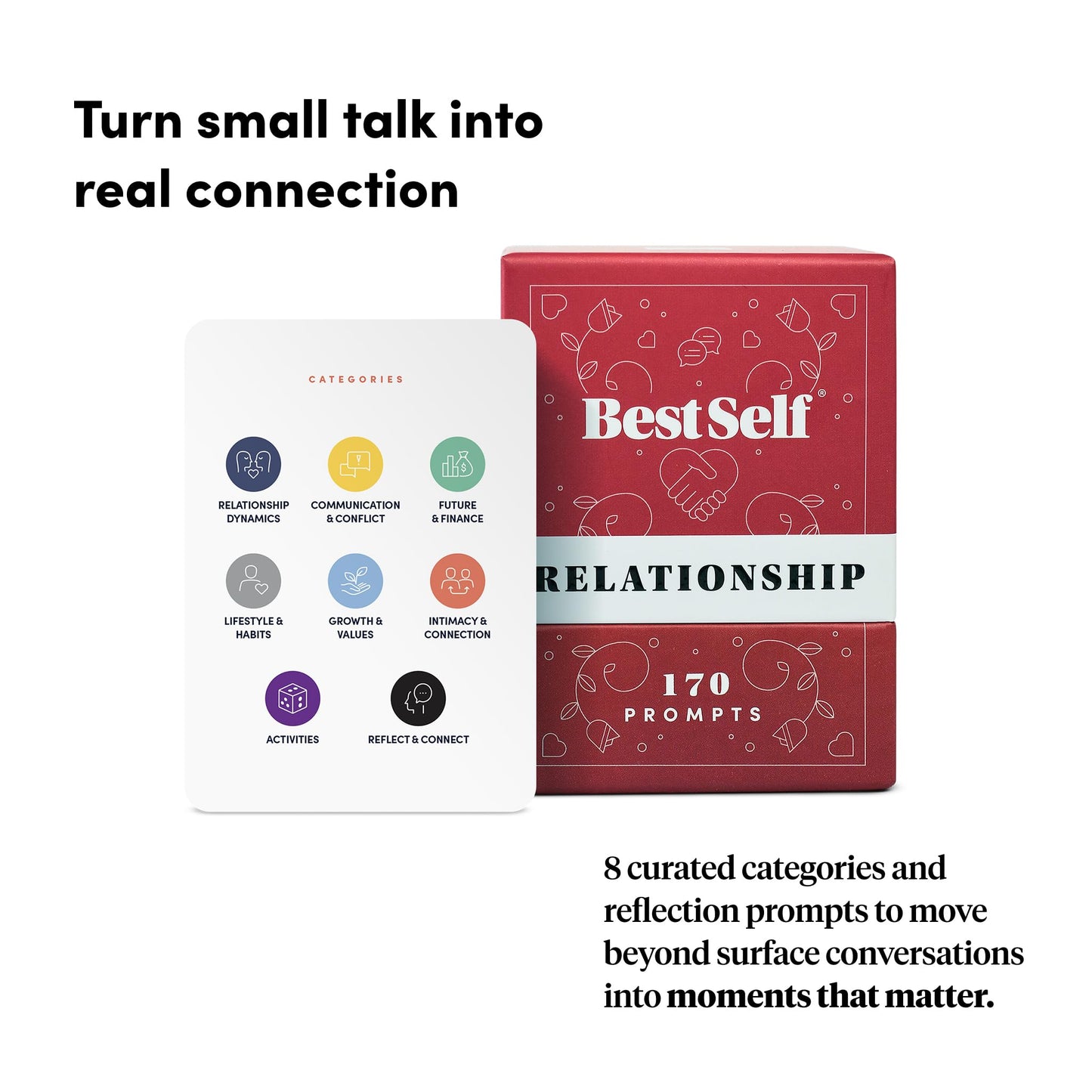 BestSelf Intimacy Deck – 170 Couples Conversation Starters, Romantic Couples Card Game, Fun Couples Game for Adults, Build Emotional Connection & Deeper Bond