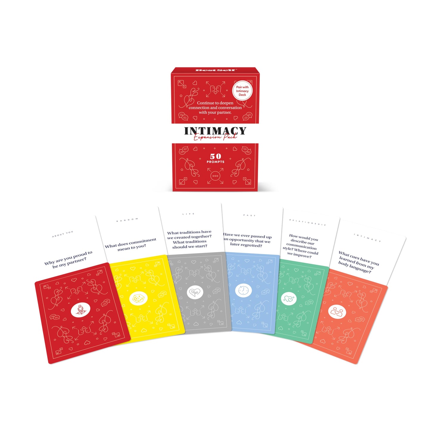 BestSelf Intimacy Deck – 170 Couples Conversation Starters, Romantic Couples Card Game, Fun Couples Game for Adults, Build Emotional Connection & Deeper Bond