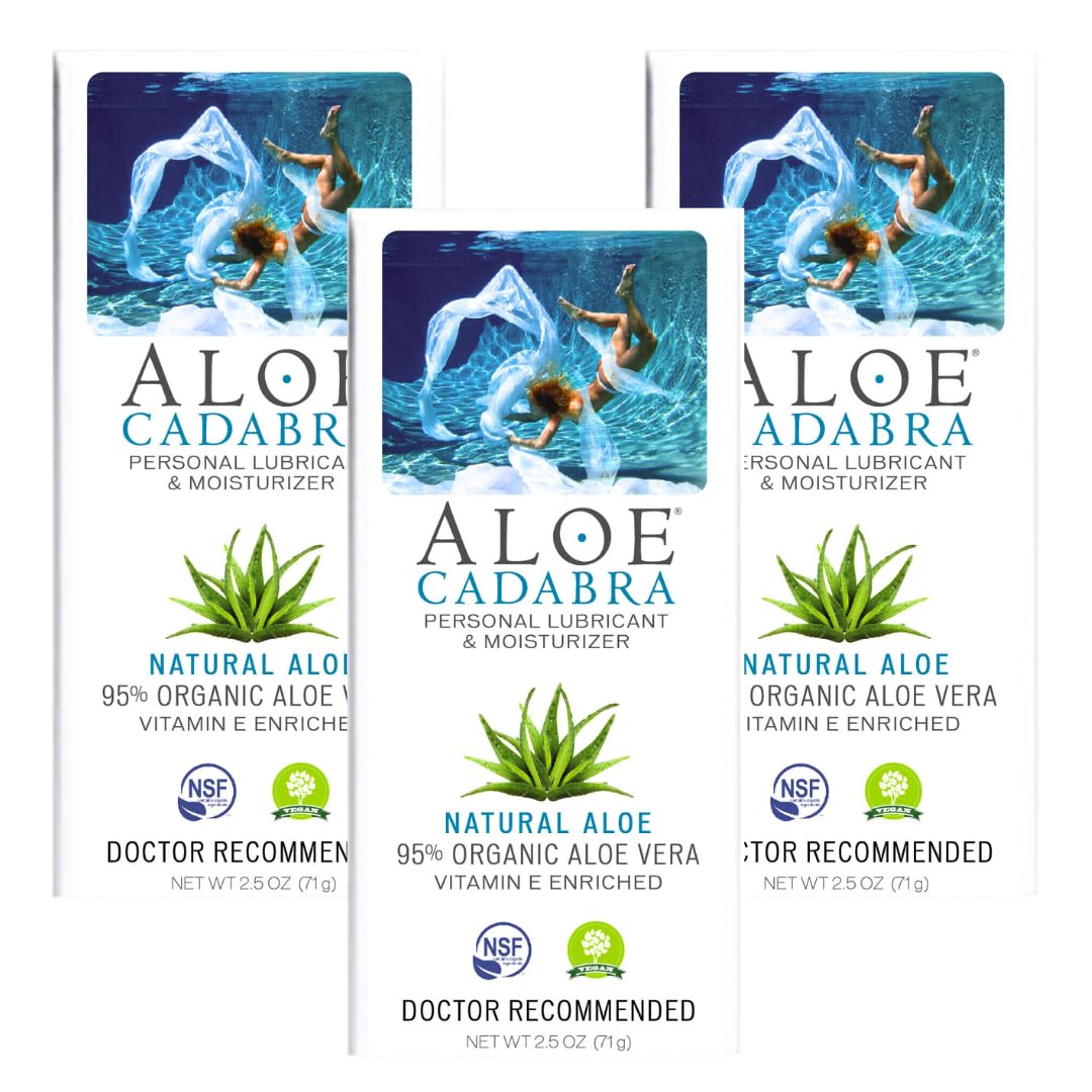 Aloe Cadabra Natural Water Based Vaginal Moisturizer, Organic Aloe Non-Staining, pH Balanced (Unscented 2.5 Ounces, 1 Pack)