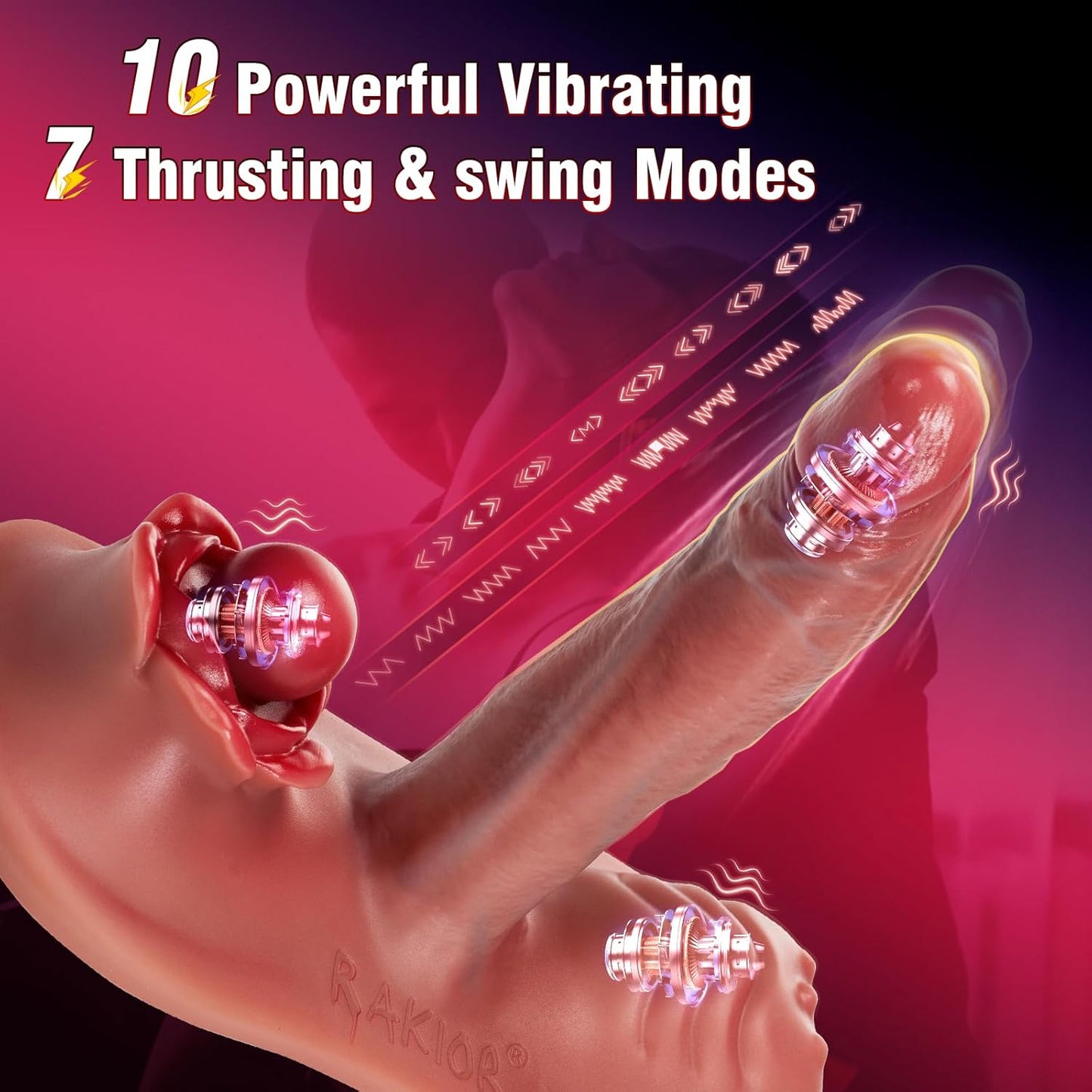 Sex Toys Thrusting Dildo Vibrator - Women Sex Toy Remote Control Vibrator with 7 Thrusting & 10 Vibrating Modes - G spot Anal Big Dildos Adjustable Strap On Pillow Adult Toy Couples Sex Toy