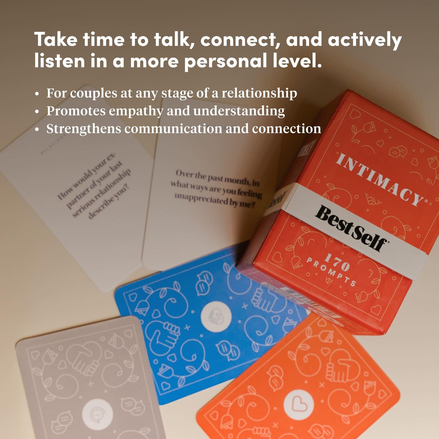 BestSelf Intimacy Deck – 170 Couples Conversation Starters, Romantic Couples Card Game, Fun Couples Game for Adults, Build Emotional Connection & Deeper Bond